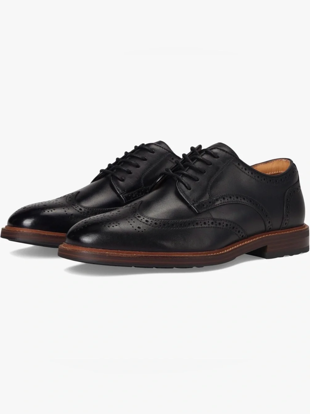 Florsheim Men’s Black Leather Wingtip Brogue Derby Oxfords Sz 8.5 M Dress Shoes